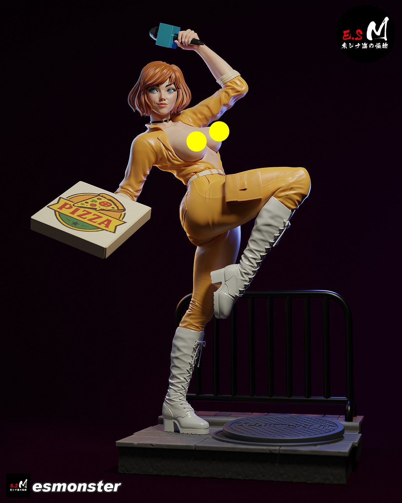 Pizza Girl Adult Pinup 3D Resin Model