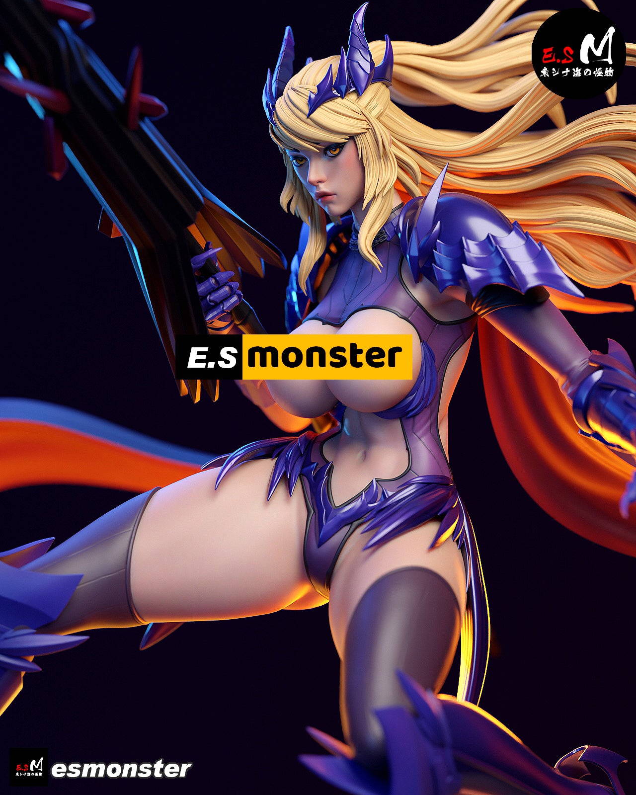 Lancer Warrior Adult Pinup 3D Resin Model