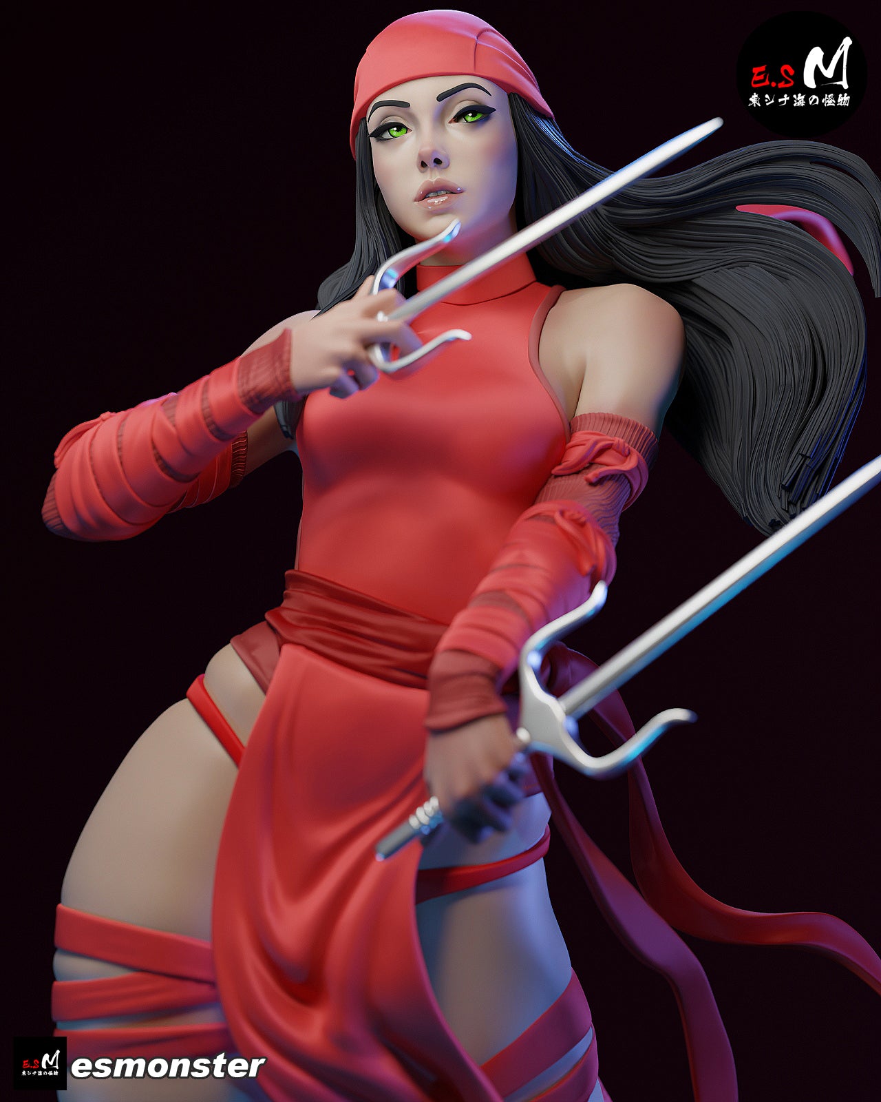 Martial Fighter Girl Adult Pinup 3D Resin Model