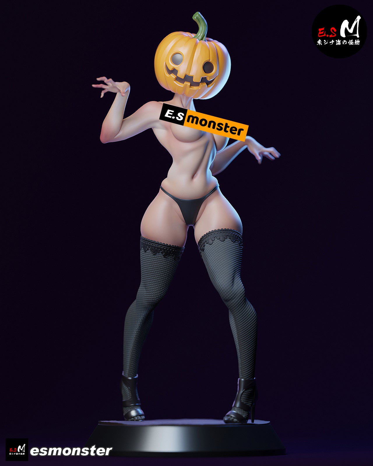 Pumpkin Cosplayer Adult Pinup 3D Resin Model