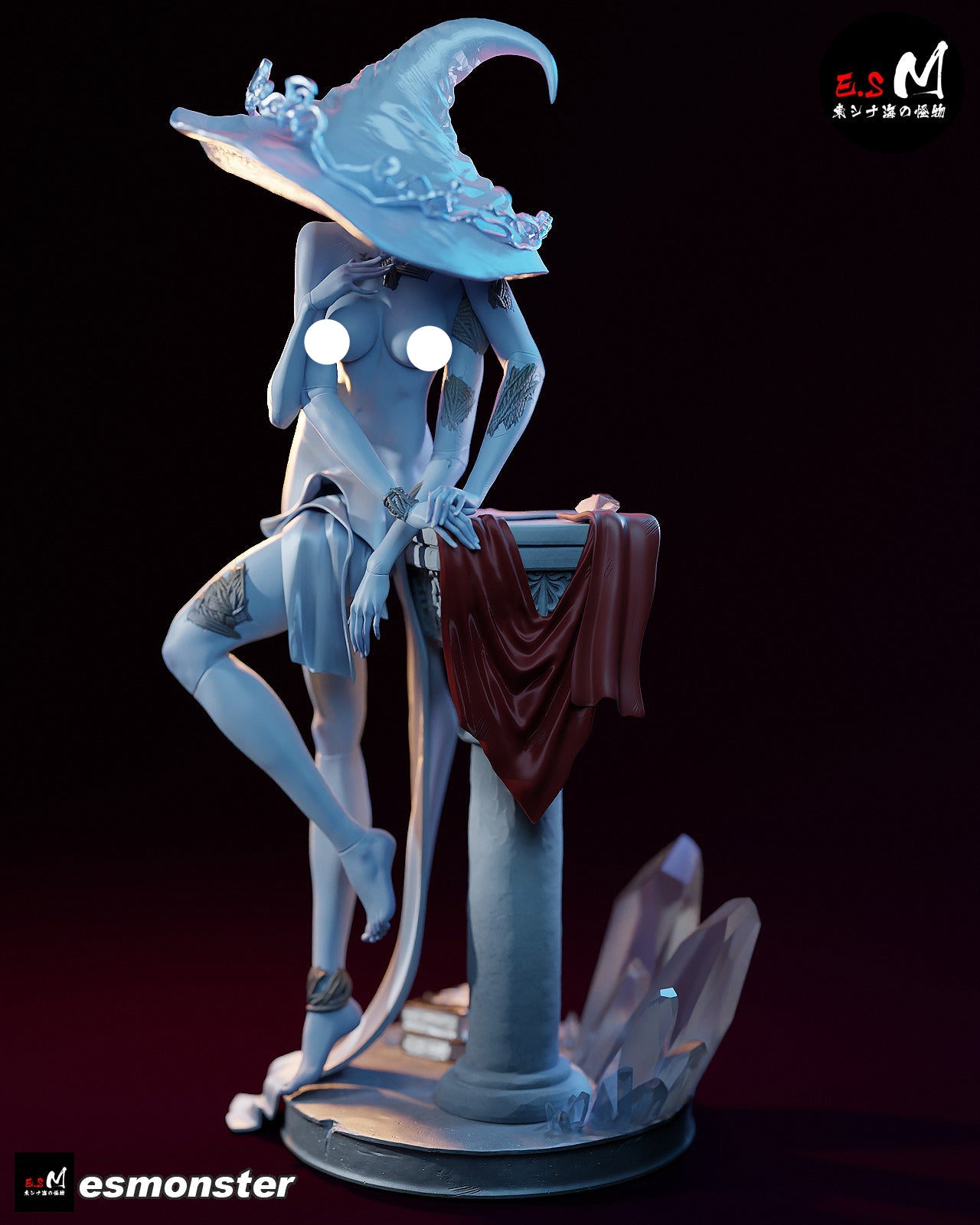 Moon Maiden Adult Pinup 3D Resin Model