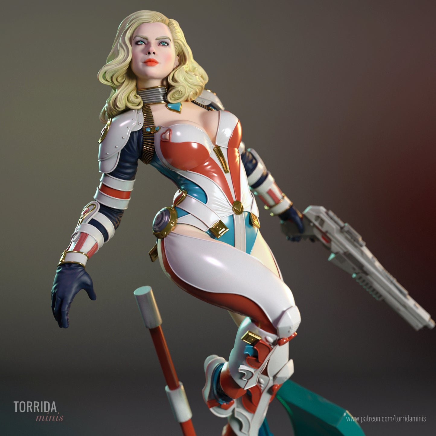 Margot The Laser Gunner Pinup Adult 3D Resin Figurine Model Kit