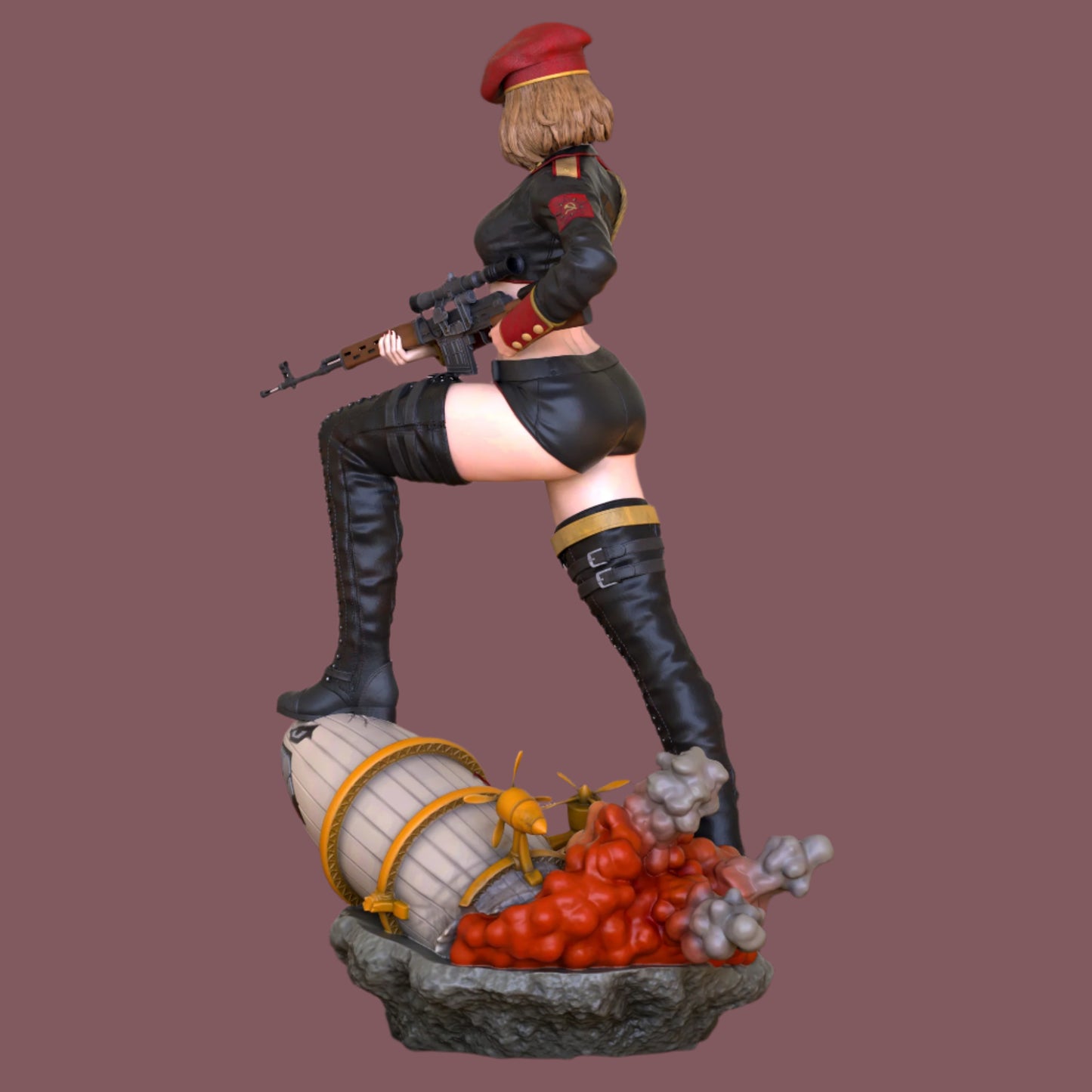 Red Soldier Adult 3D Resin Figurine Model Kit