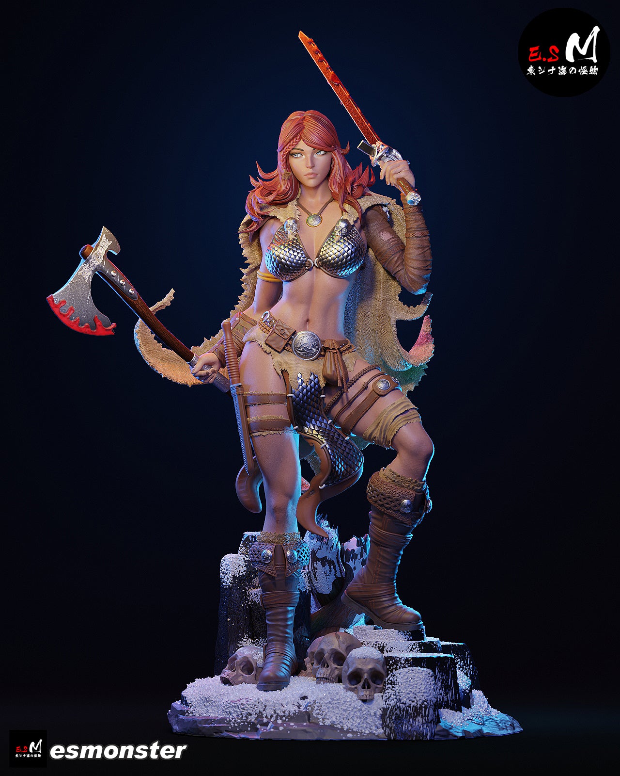 Barbarian Warrior Adult Pinup 3D Resin Model