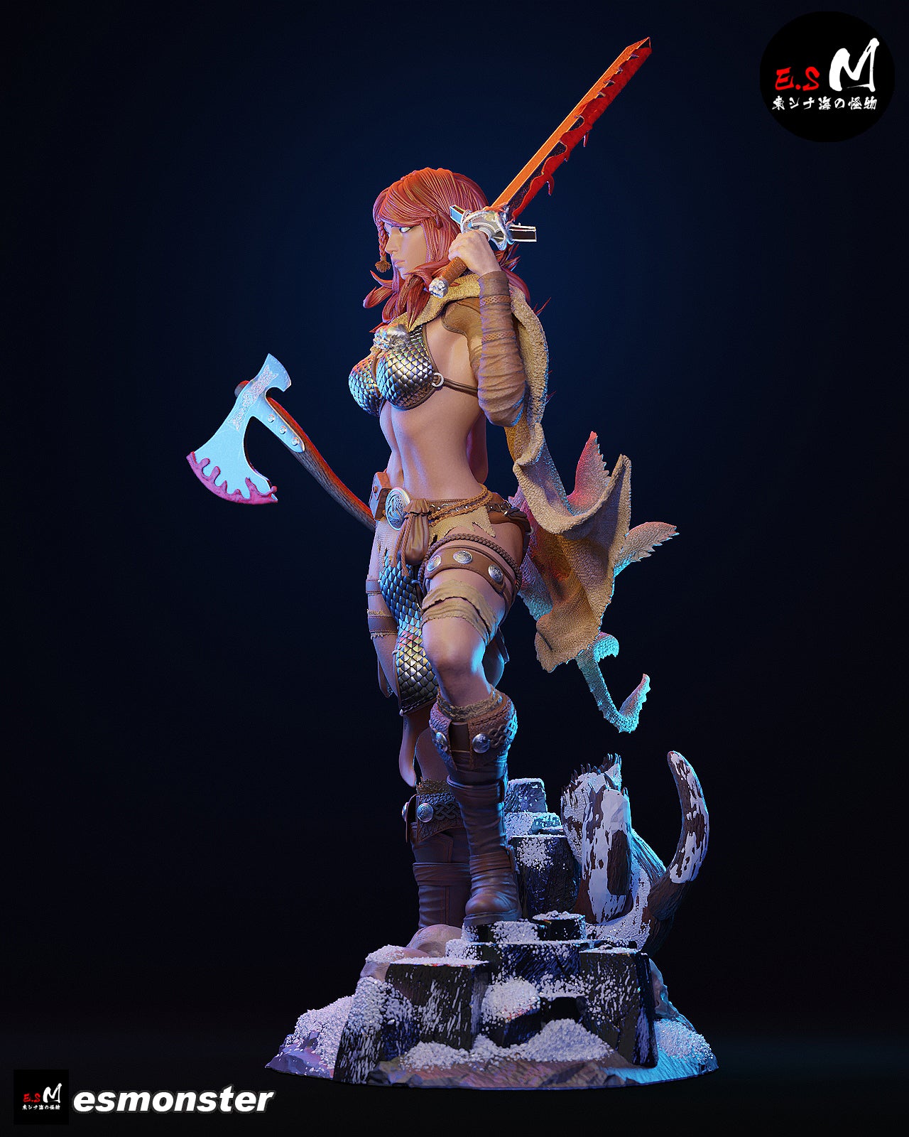 Barbarian Warrior Adult Pinup 3D Resin Model
