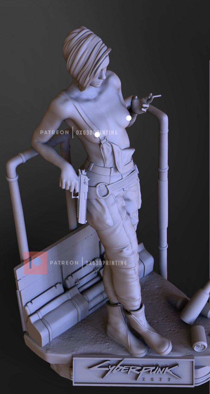 Cyberpunk Girl Pinup 3D Figurine Model Kit