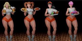 Waitresses Pinup Adult 3D Resin Figurine