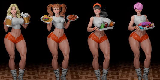Waitresses Pinup Adult 3D Resin Figurine