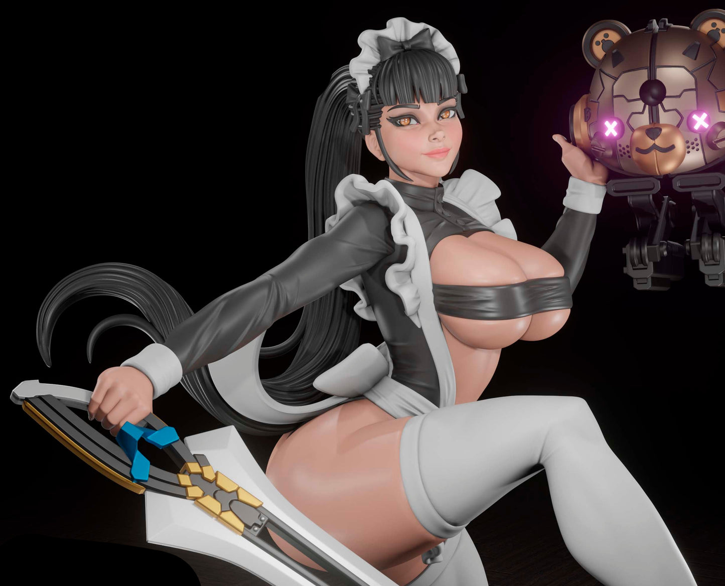 Cyborg Waifu Pinup Adult 3D Resin Figurine