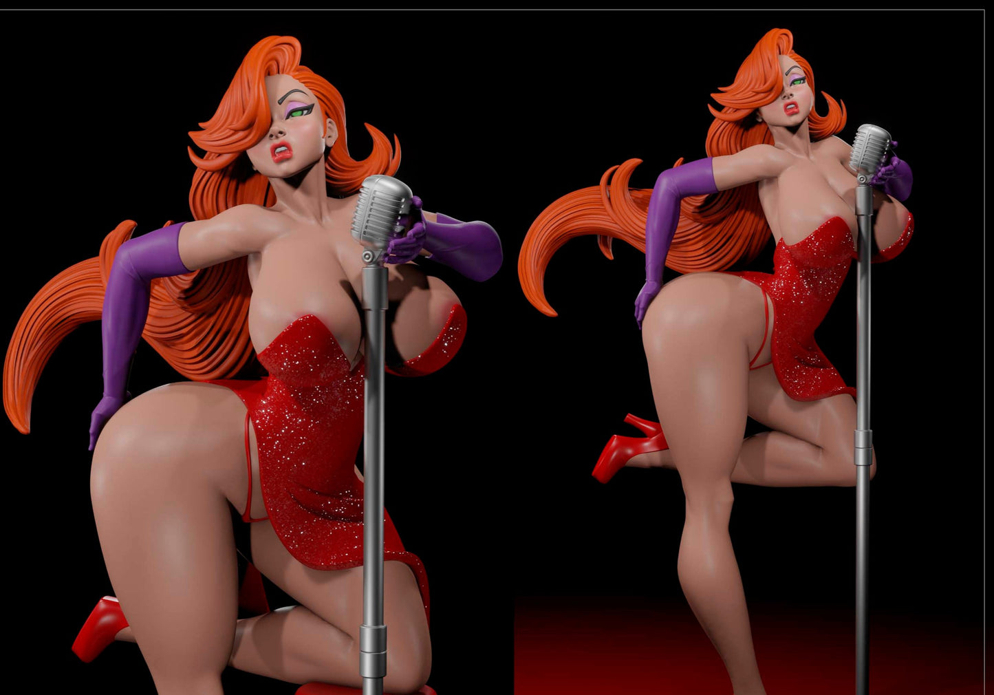 Rabbits Wife Pinup 3D Resin Figurine