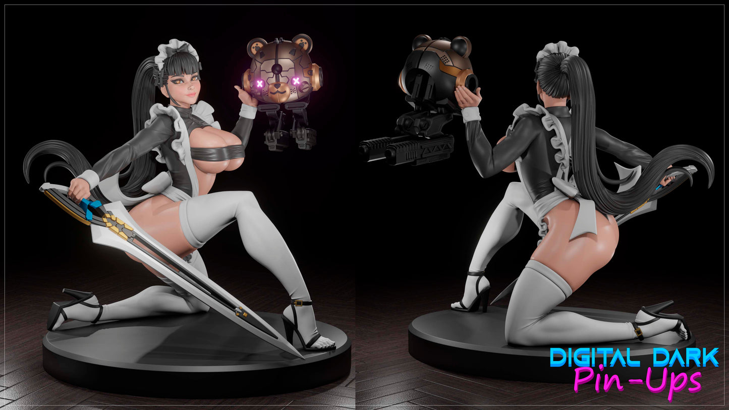 Cyborg Waifu Pinup Adult 3D Resin Figurine