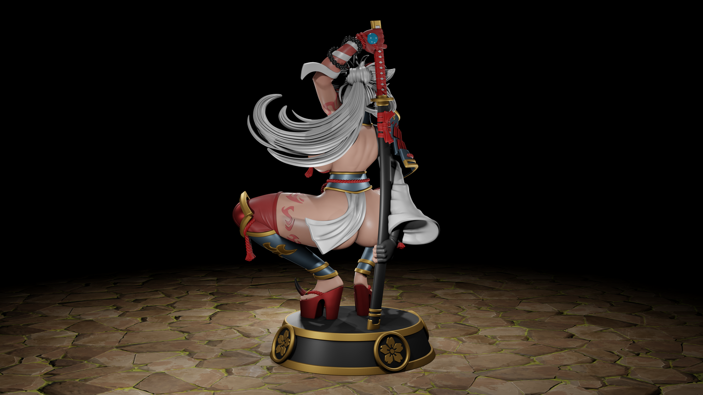 Samurai Hero Girl Pinup Adult 3D Resin Figurine