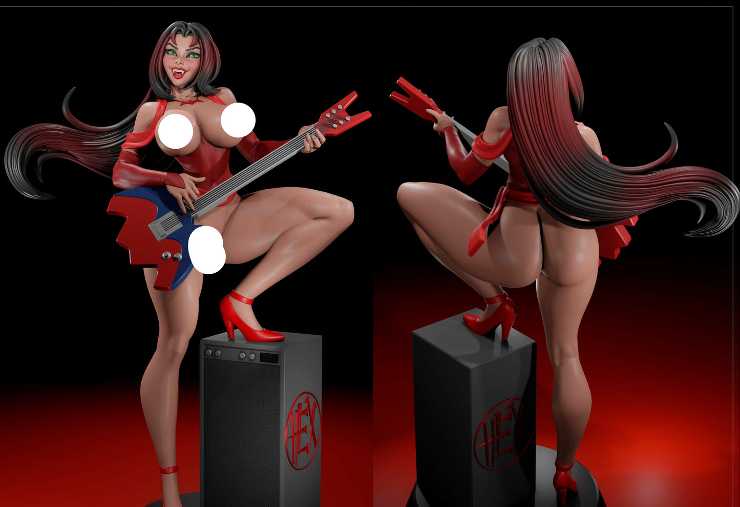 Goth Singer Pinup Adult 3D Resin Figurine