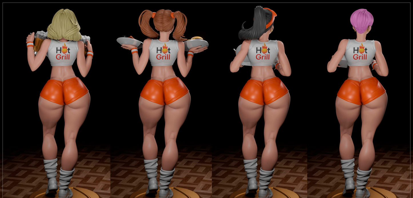 Waitresses Pinup Adult 3D Resin Figurine