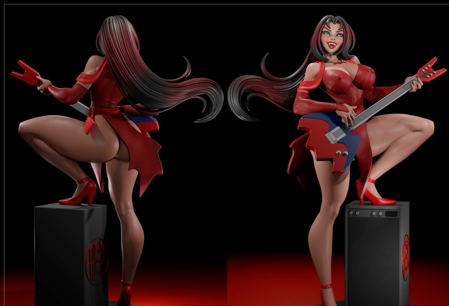 Goth Singer Pinup Adult 3D Resin Figurine