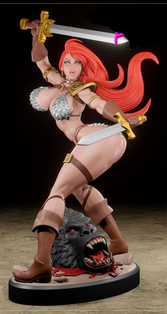 Red Warrior Pinup Adult 3D Resin Figurine