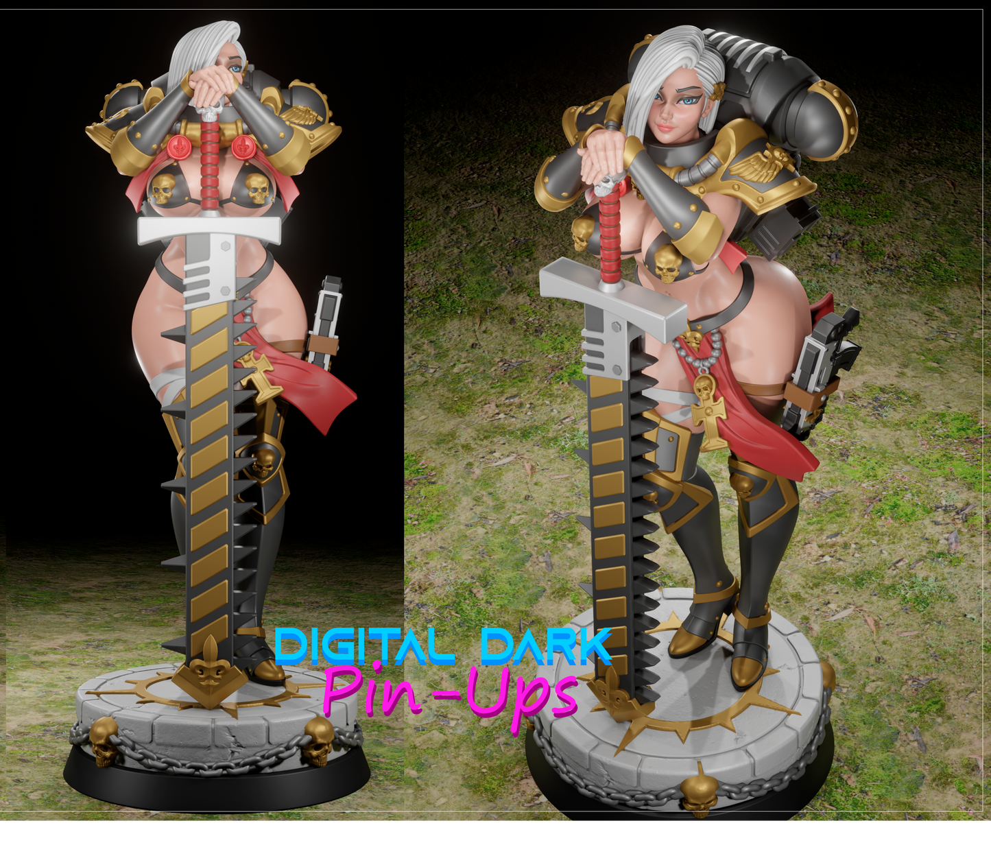 Sci-Fi Warrior Pinup 3D Resin Figurine