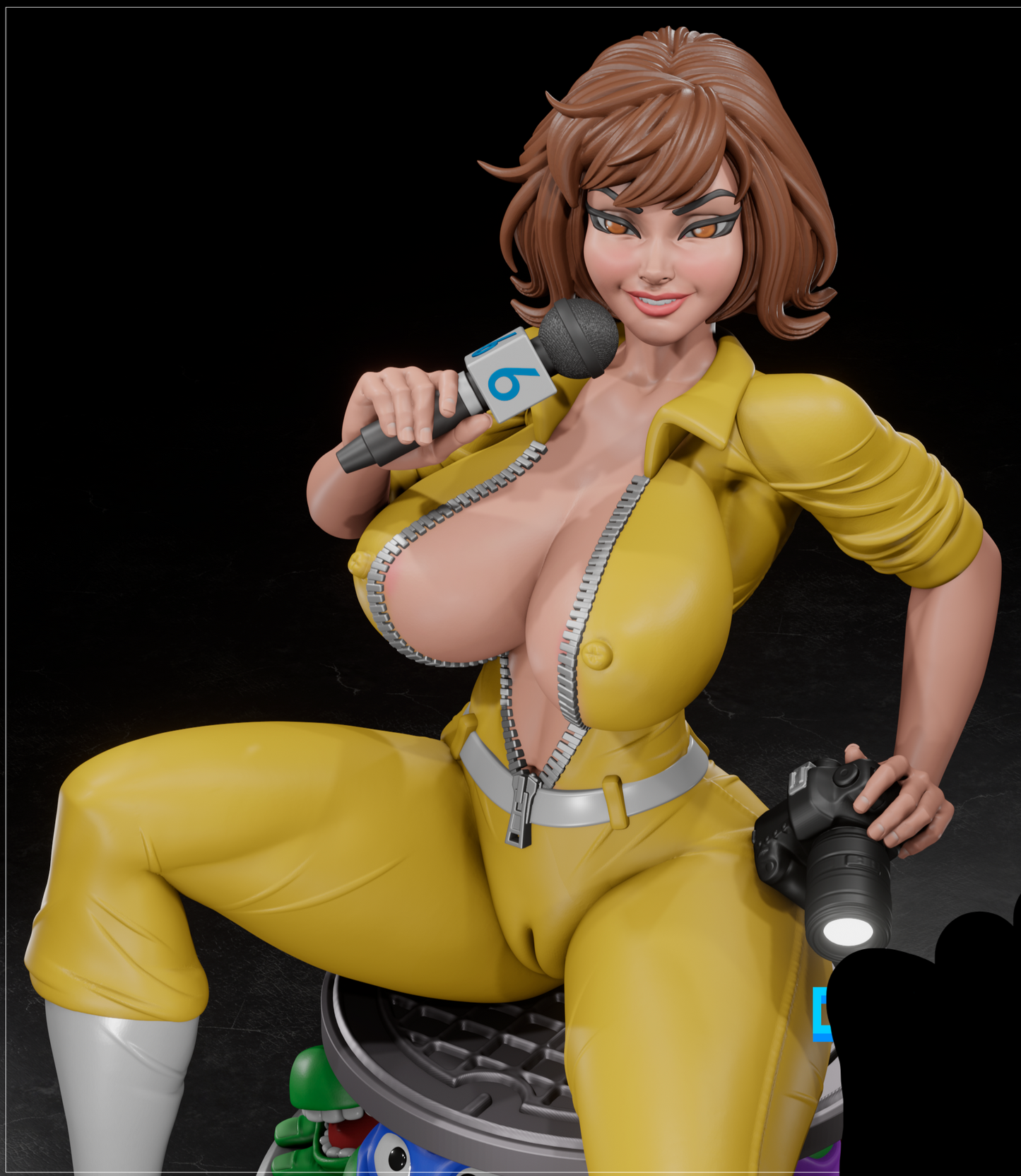 Reporter Pinup 3D Resin Figurine Kit