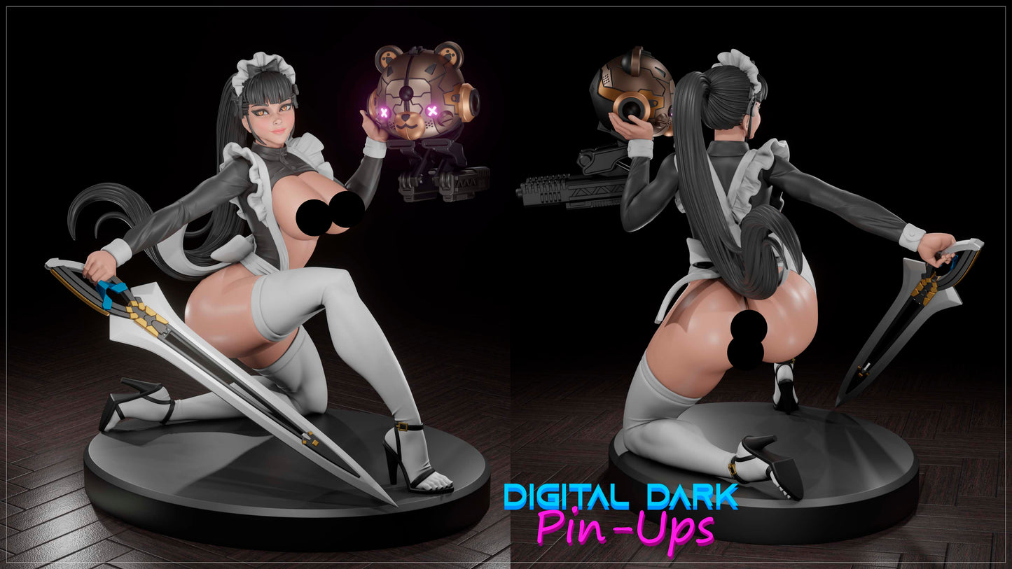 Cyborg Waifu Pinup Adult 3D Resin Figurine