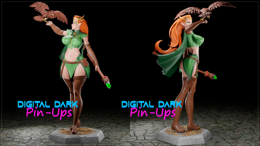 Elf Sorceress Pinup 3d Resin Model.