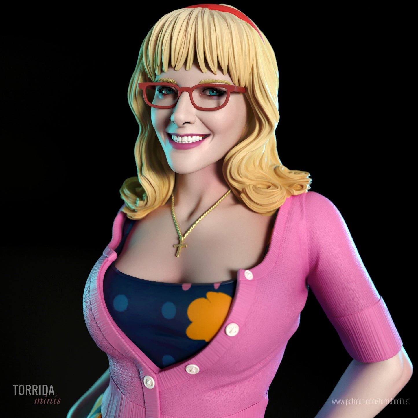 Nerdy Waitress Adult Pinup 3d Resin Model Kit