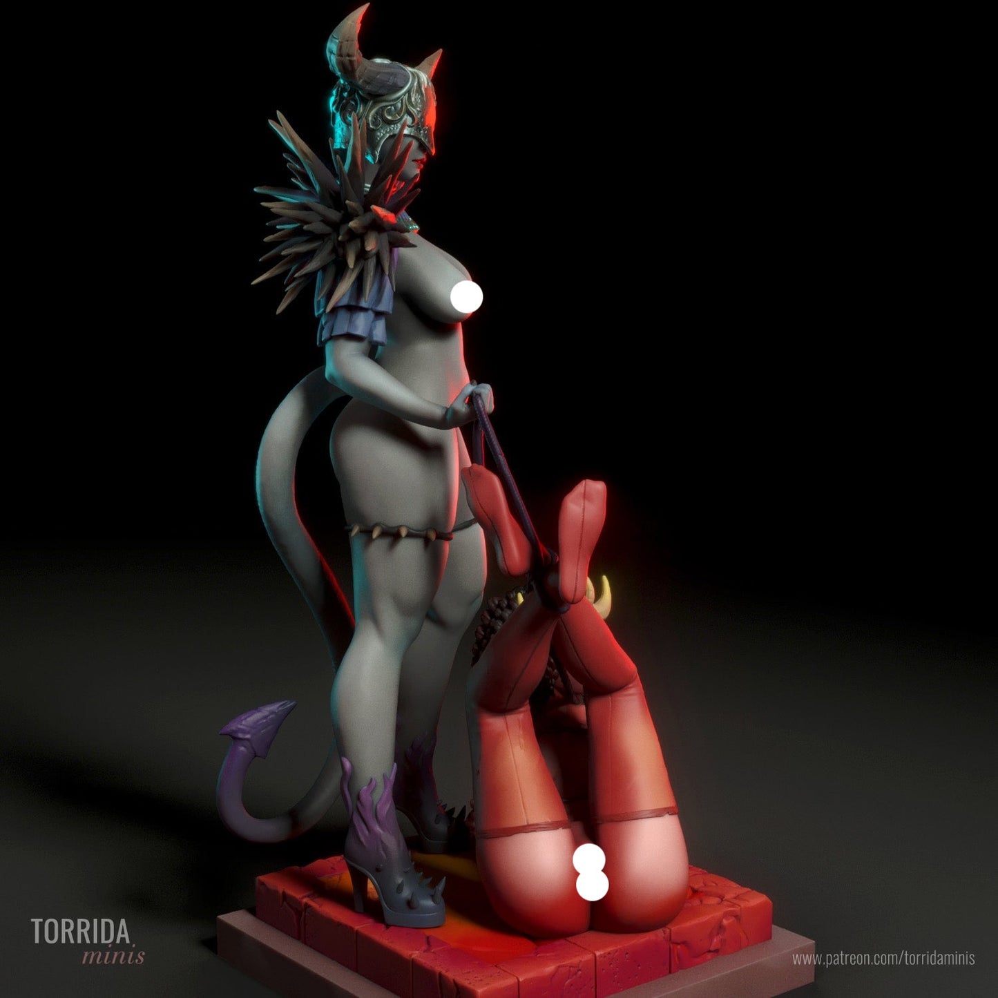 Demon Master With Slave Pinup 3d Resin Model