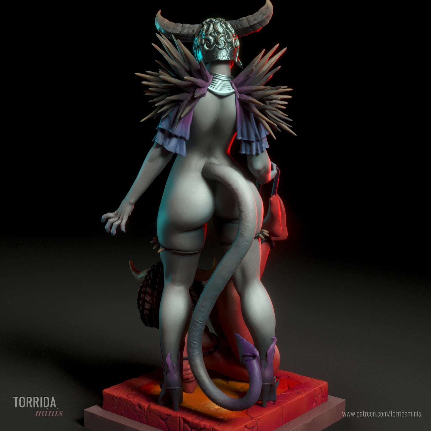 Demon Master With Slave Pinup 3d Resin Model