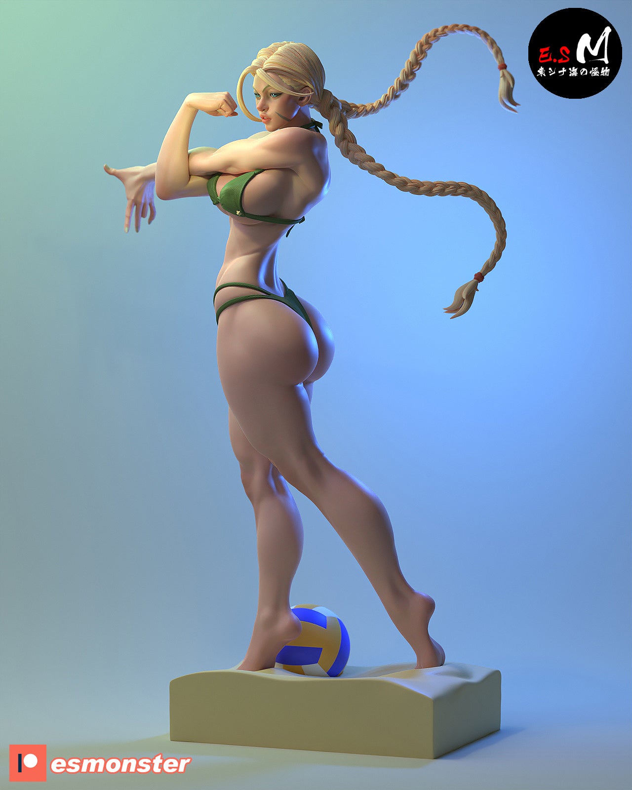 American Fighter In Swimsuit Pinup 3D Resin Model