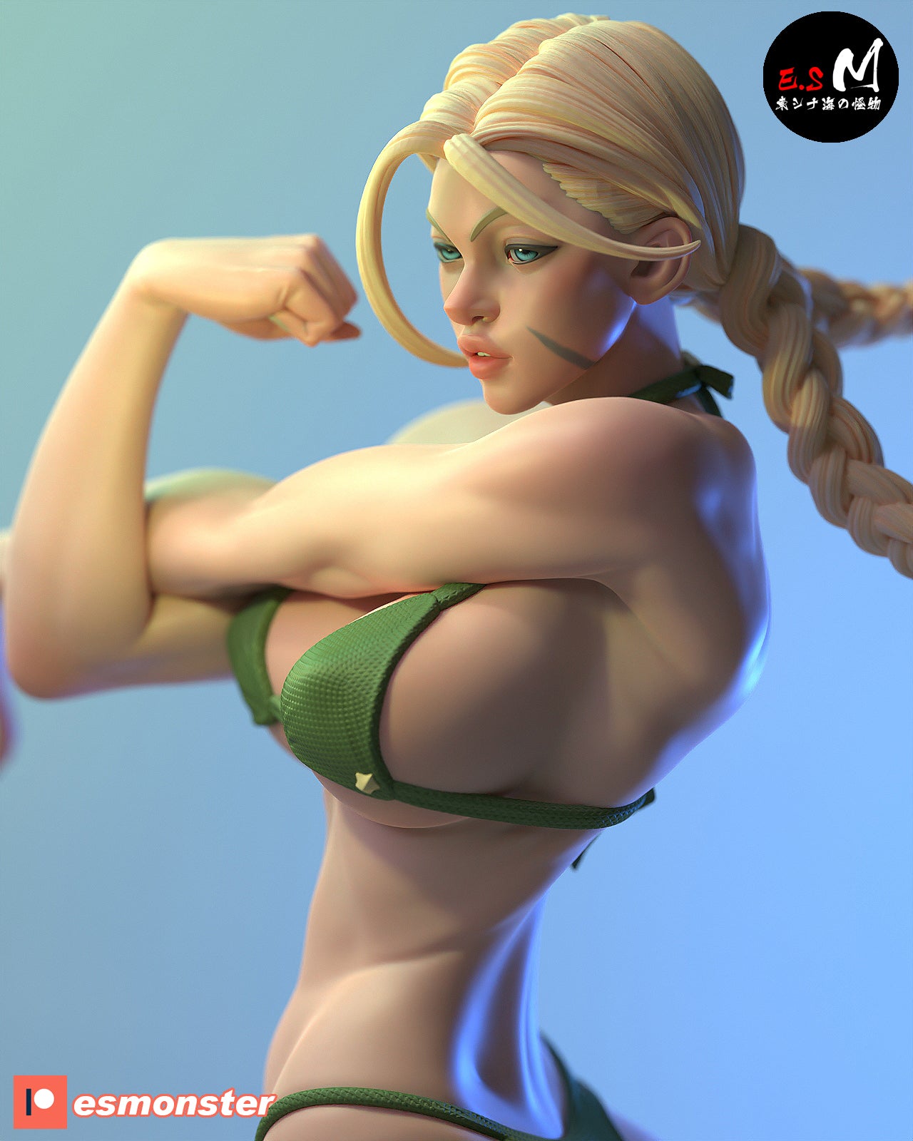 American Fighter In Swimsuit Pinup 3D Resin Model