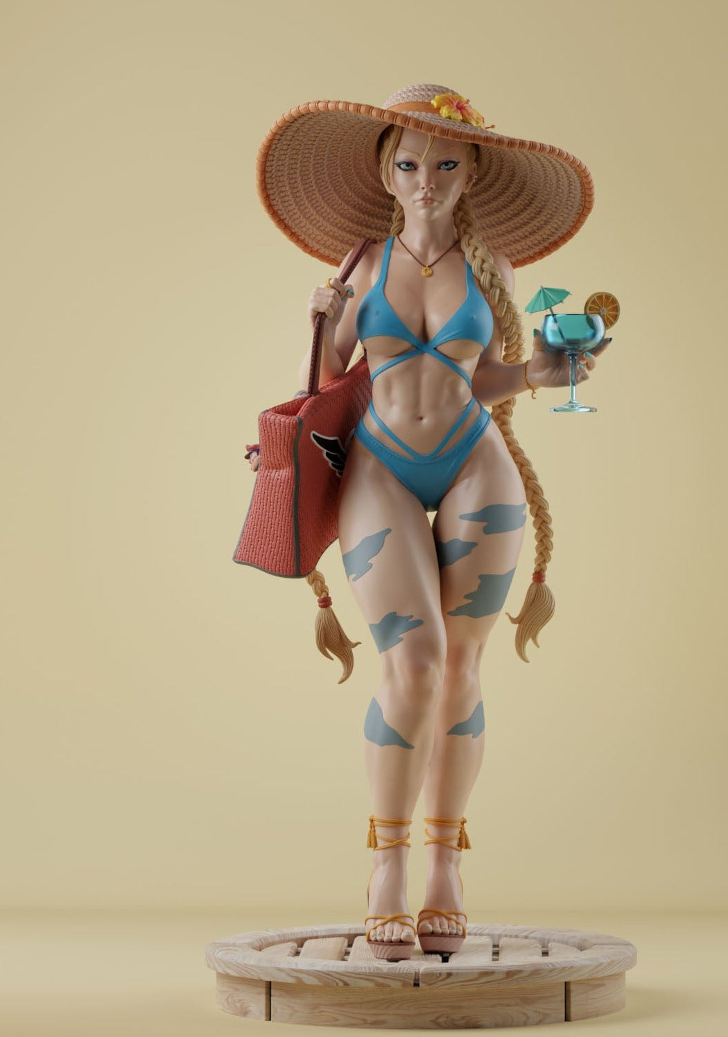 American Fighter Beachwear Pinup 3D Resin Model