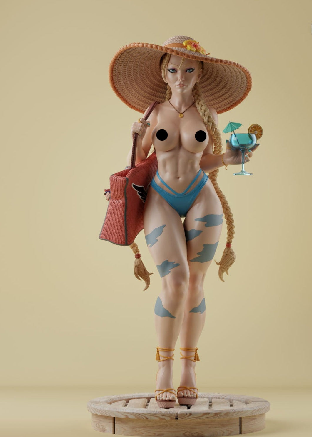 American Fighter Beachwear Pinup 3D Resin Model