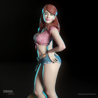 Prattling Secretary Pinup Adult 3D Resin Figurine Model Kit