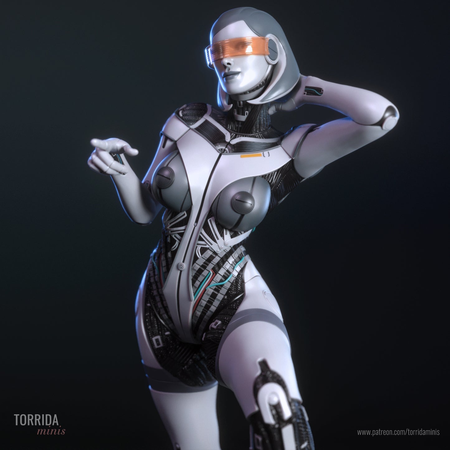 AI Pilot Android Pinup Adult 3D Resin Figurine Model Kit