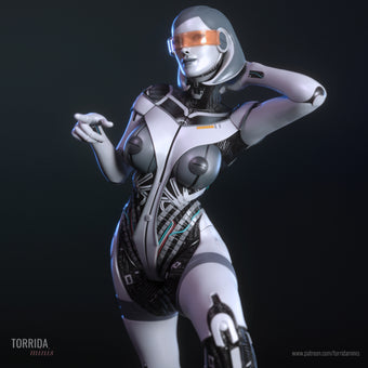 AI Pilot Android Pinup Adult 3D Resin Figurine Model Kit