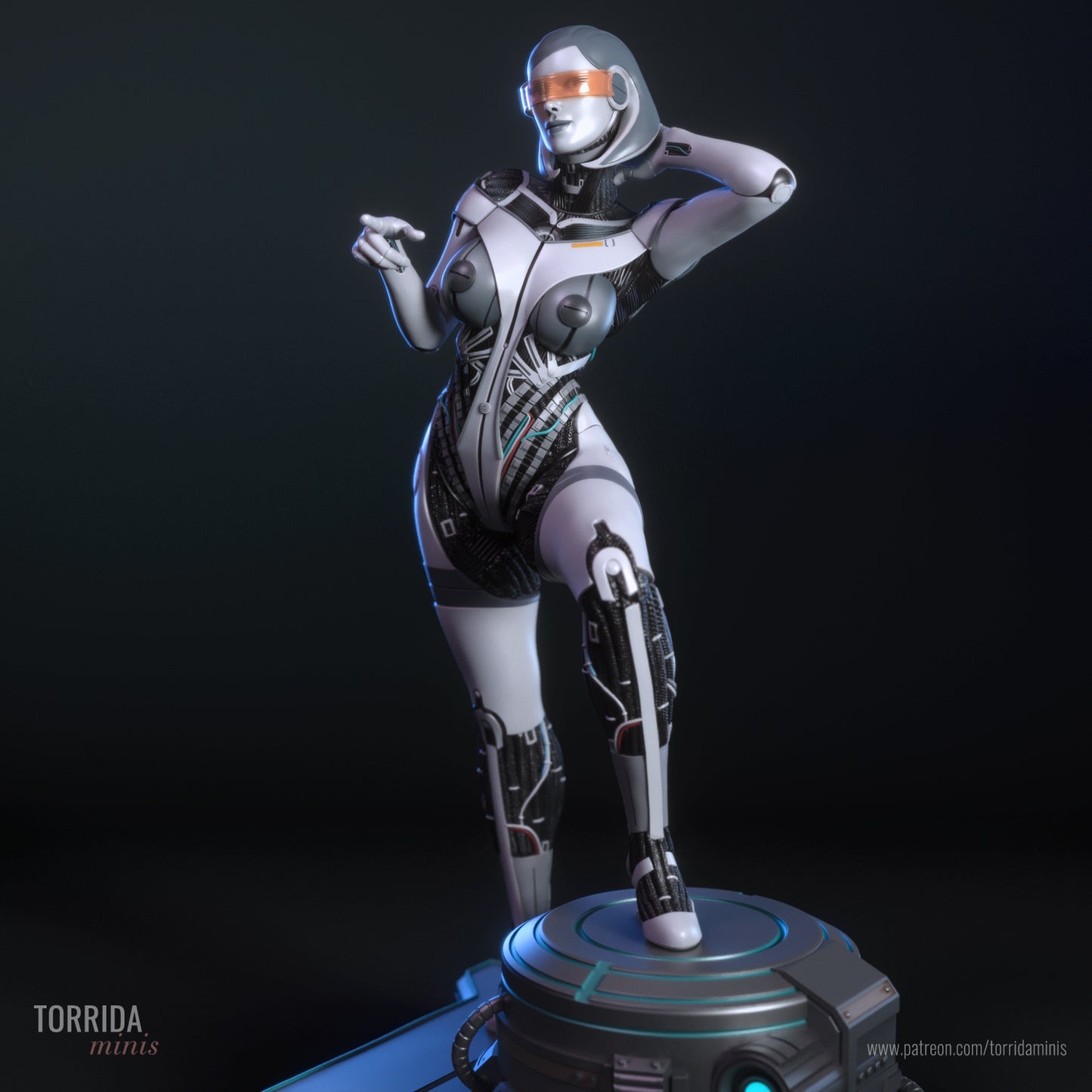 AI Pilot Android Pinup Adult 3D Resin Figurine Model Kit
