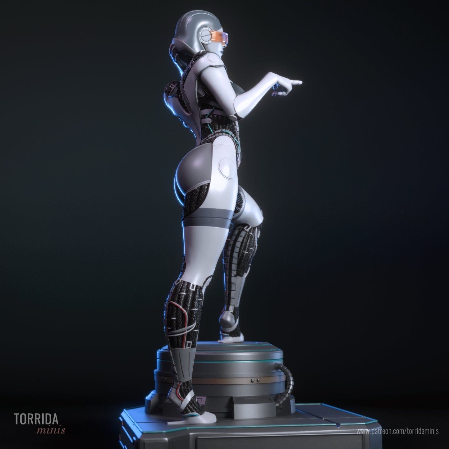 AI Pilot Android Pinup Adult 3D Resin Figurine Model Kit