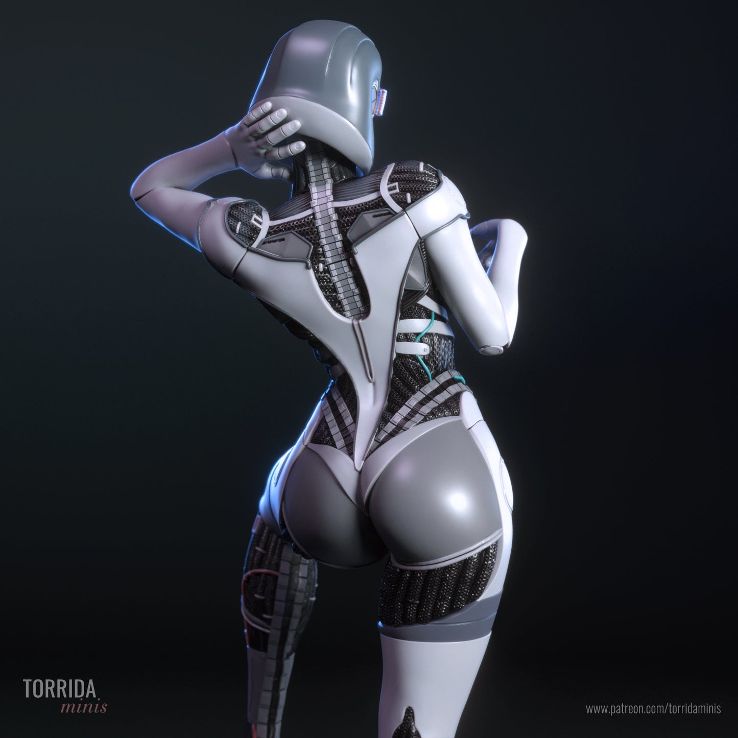 AI Pilot Android Pinup Adult 3D Resin Figurine Model Kit