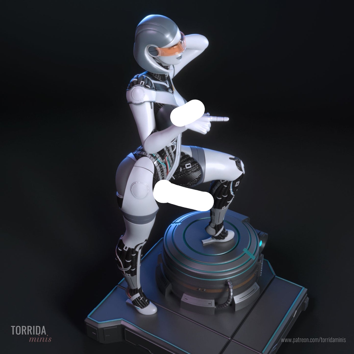 AI Pilot Android Pinup Adult 3D Resin Figurine Model Kit