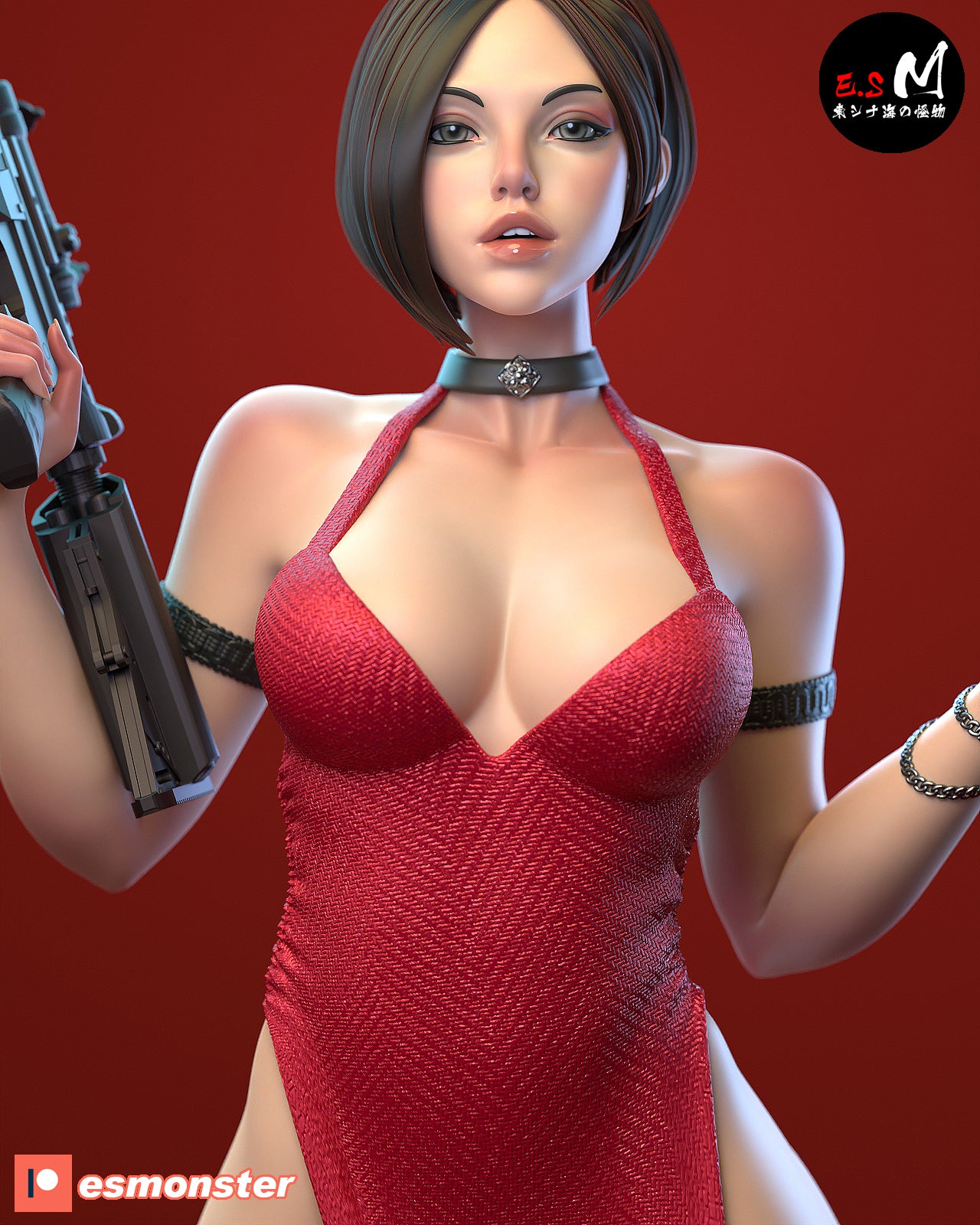 Spy Assassin Pinup 3D Resin Model