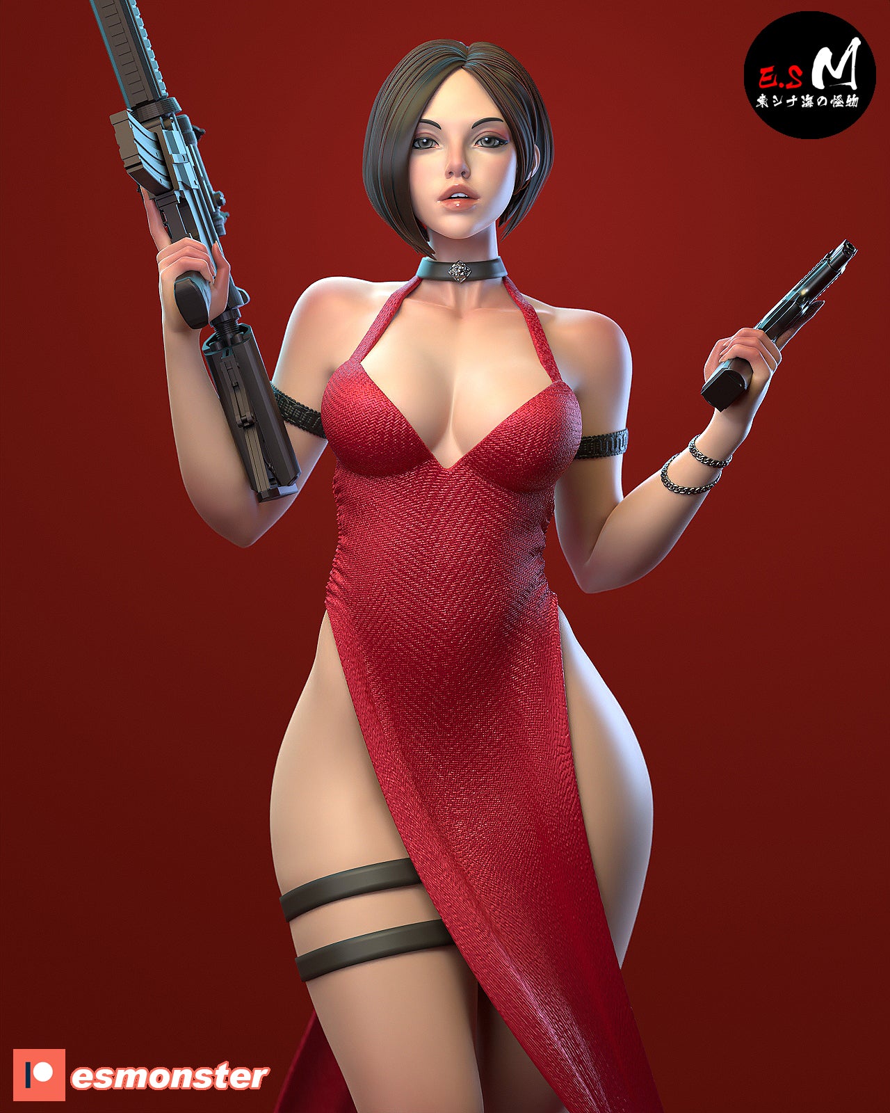 Spy Assassin Pinup 3D Resin Model