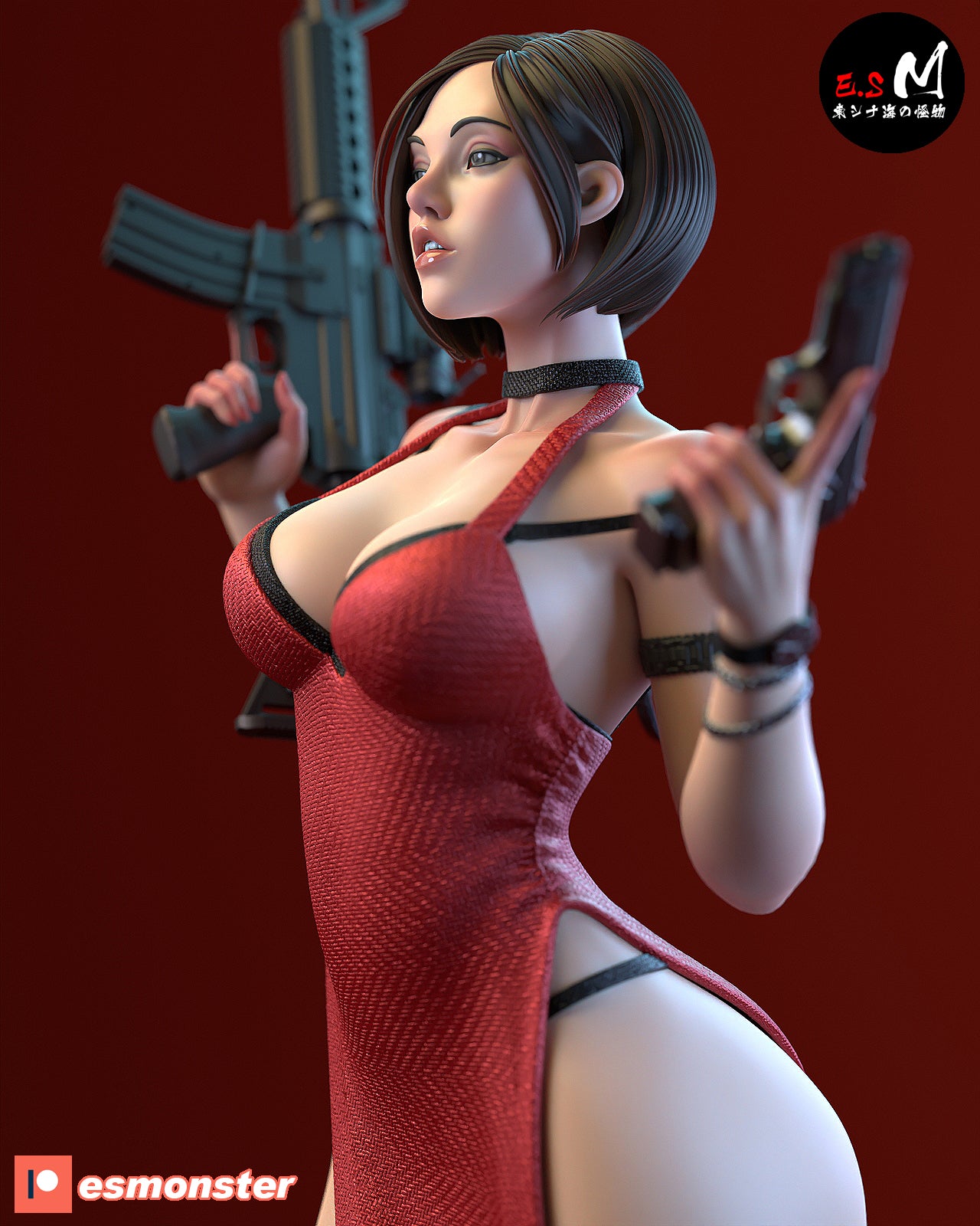 Spy Assassin Pinup 3D Resin Model