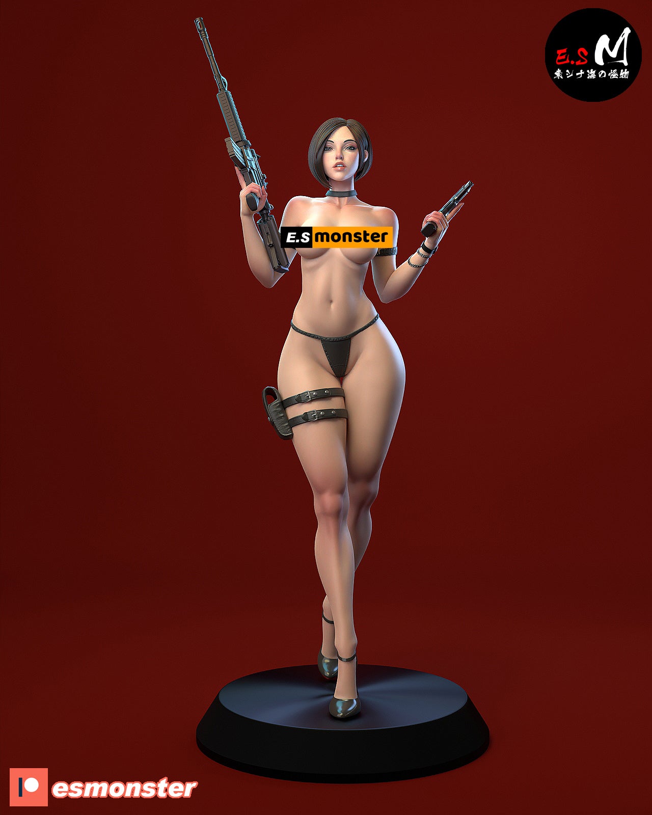 Spy Assassin Pinup 3D Resin Model