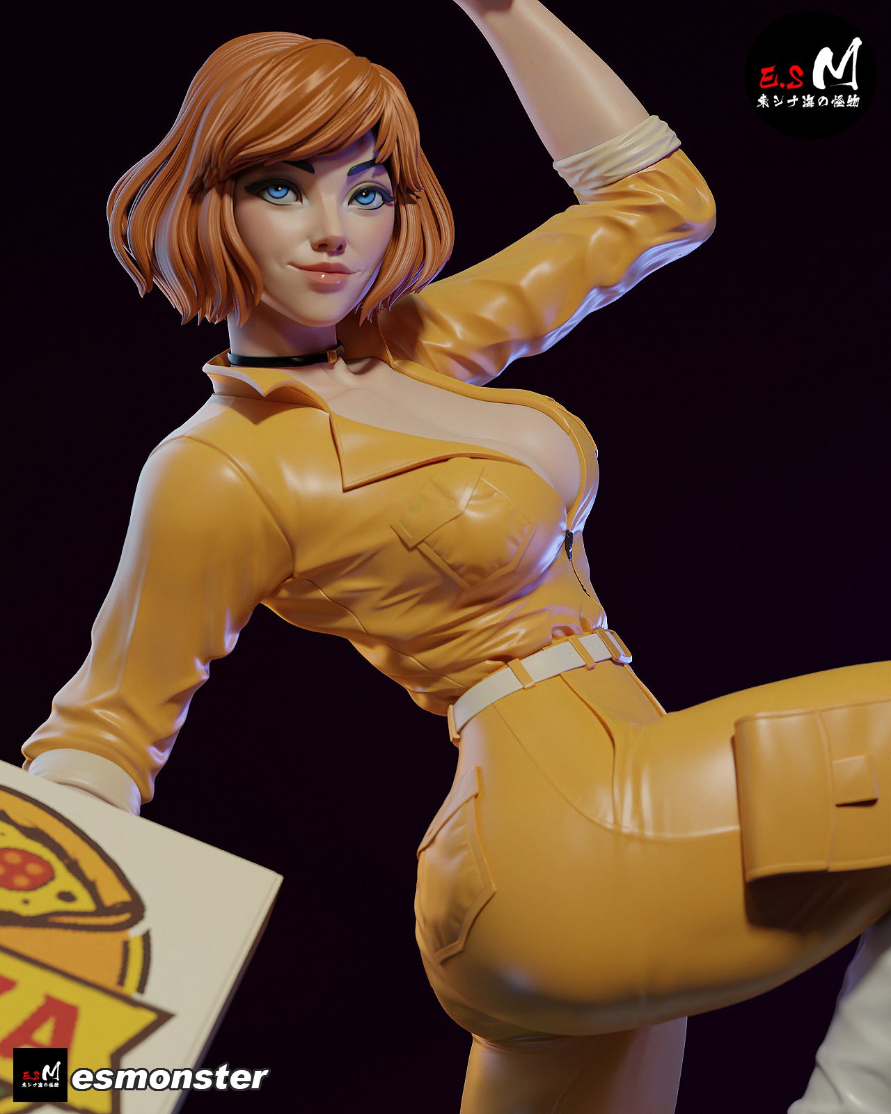 Pizza Girl Adult Pinup 3D Resin Model