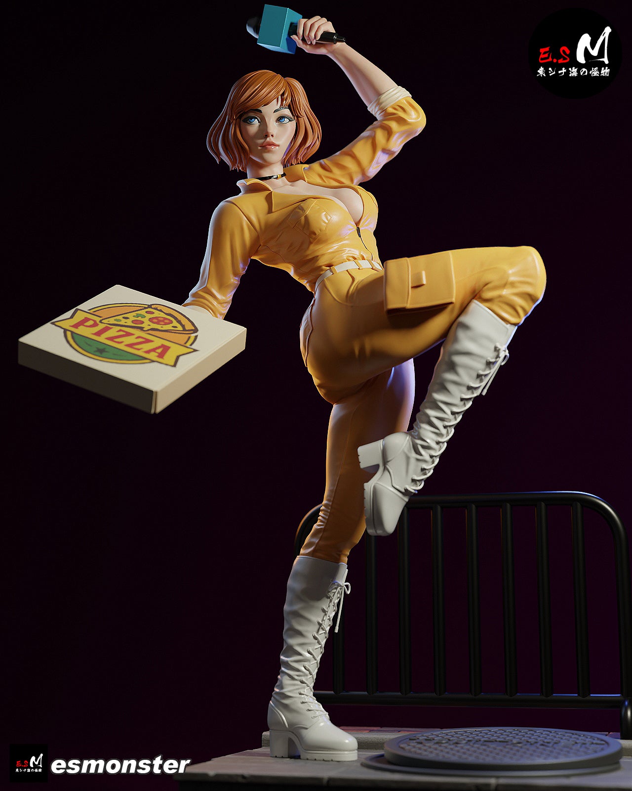 Pizza Girl Adult Pinup 3D Resin Model