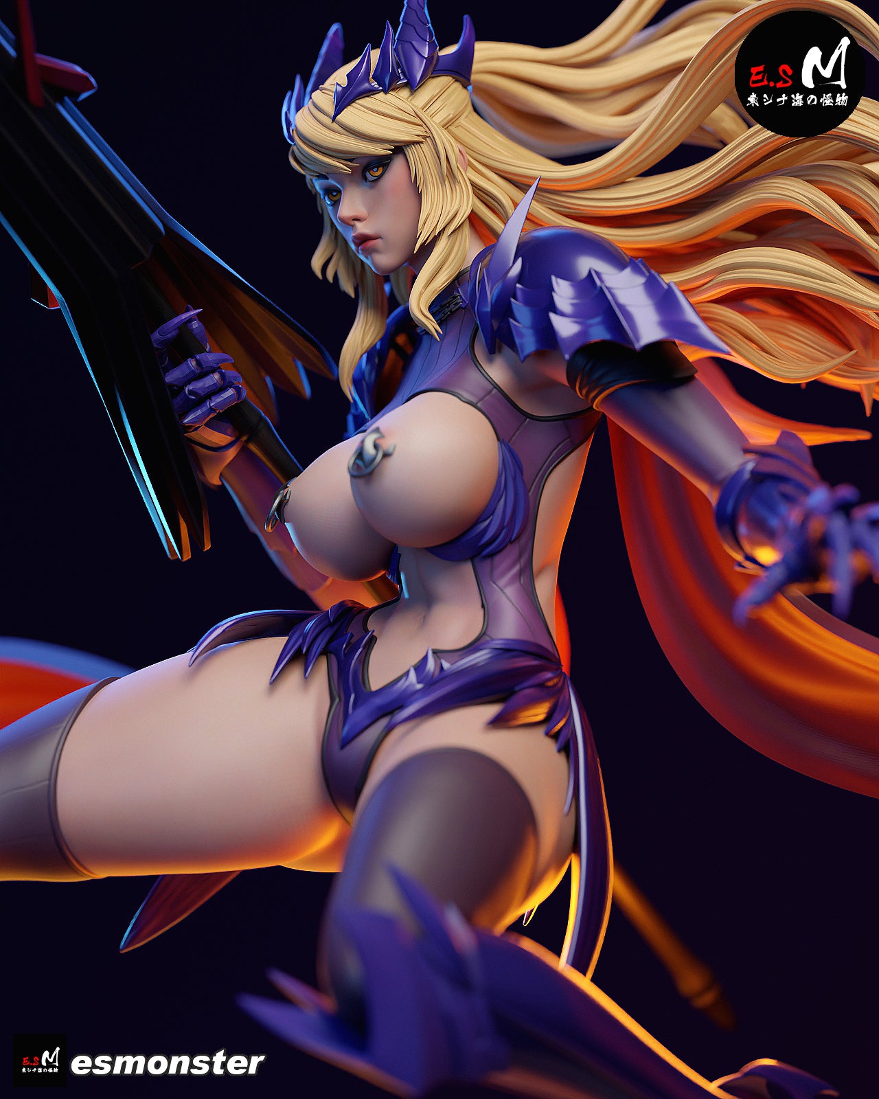Lancer Warrior Adult Pinup 3D Resin Model