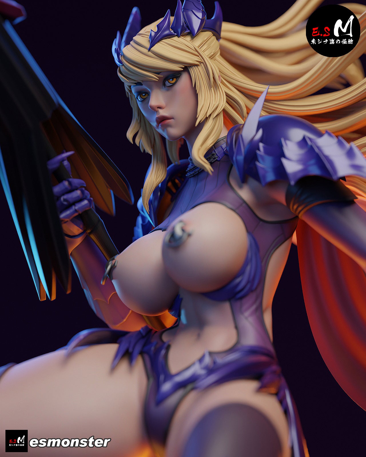 Lancer Warrior Adult Pinup 3D Resin Model