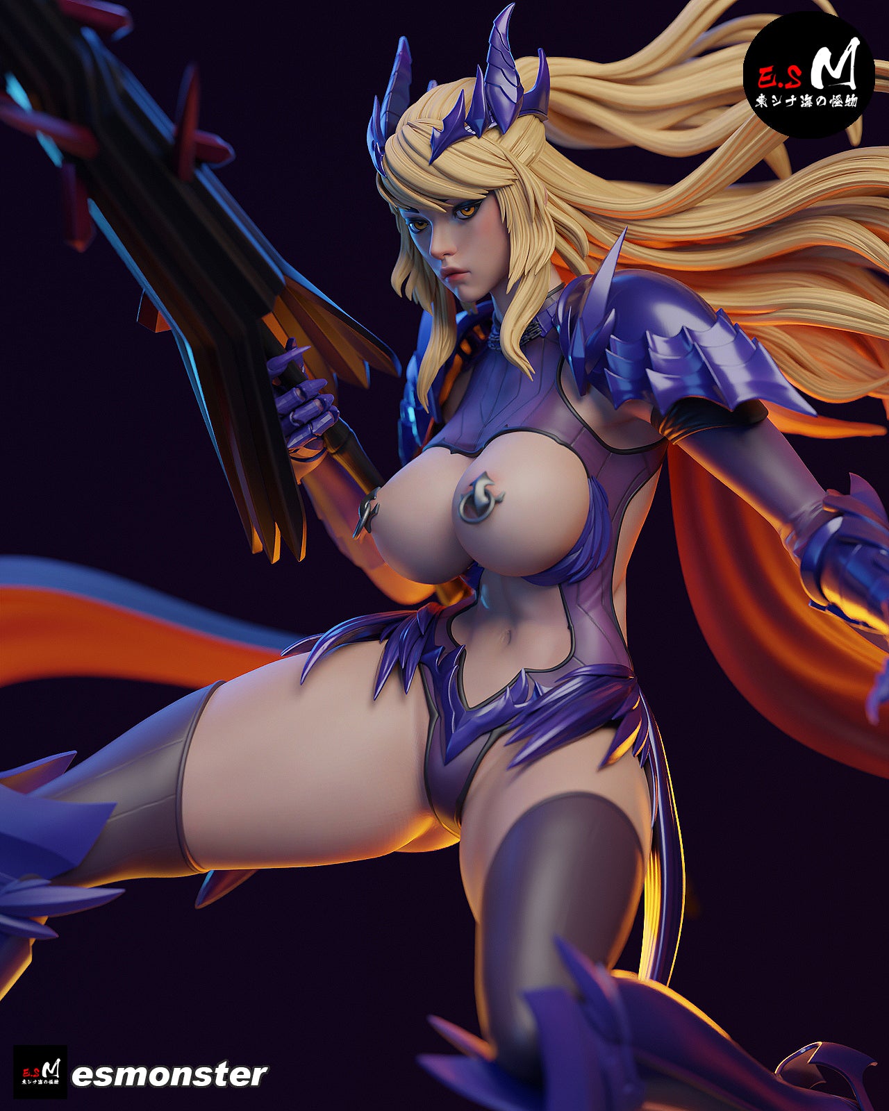 Lancer Warrior Adult Pinup 3D Resin Model