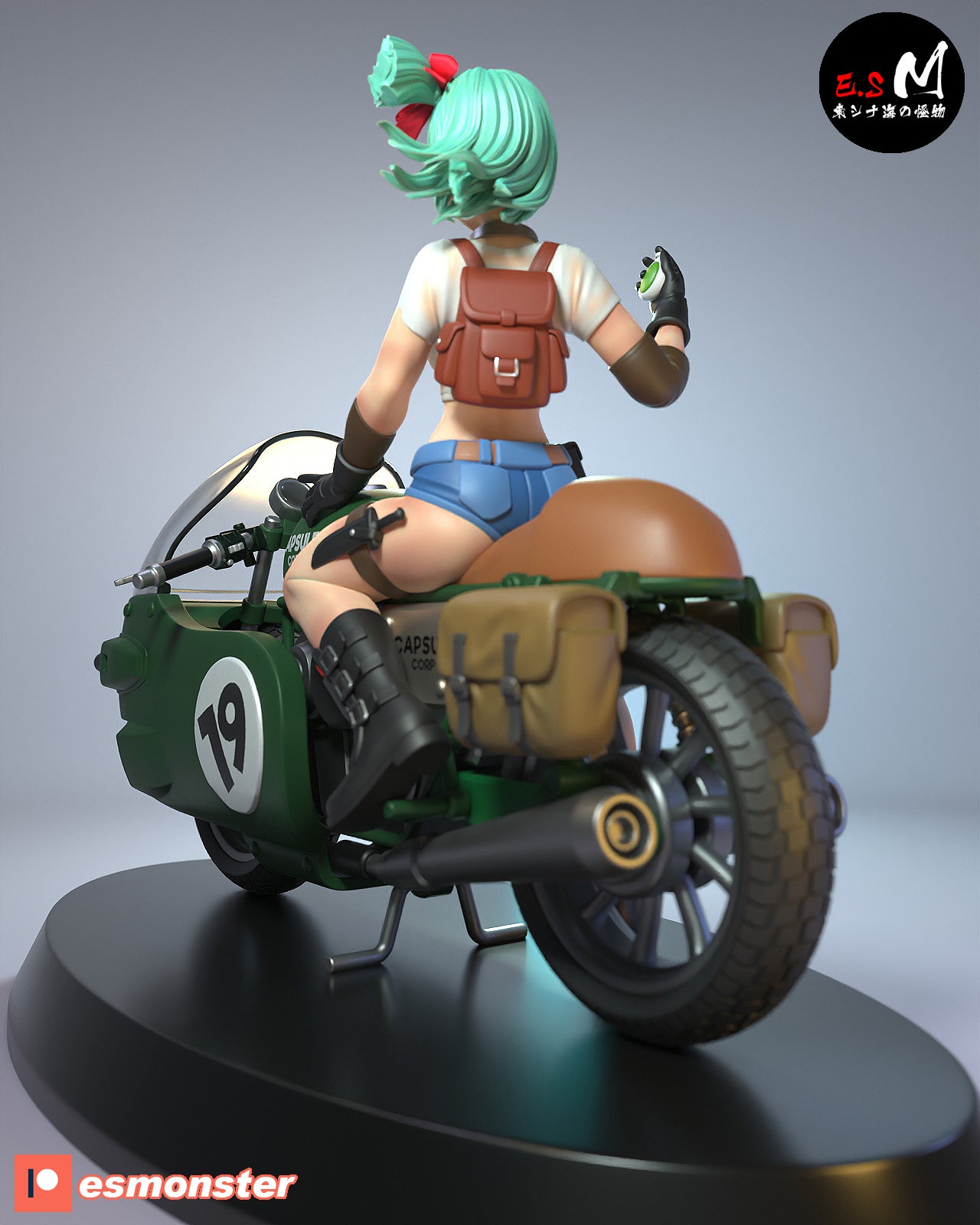 Brilliant Scientist with Bike Pinup 3D Resin Model