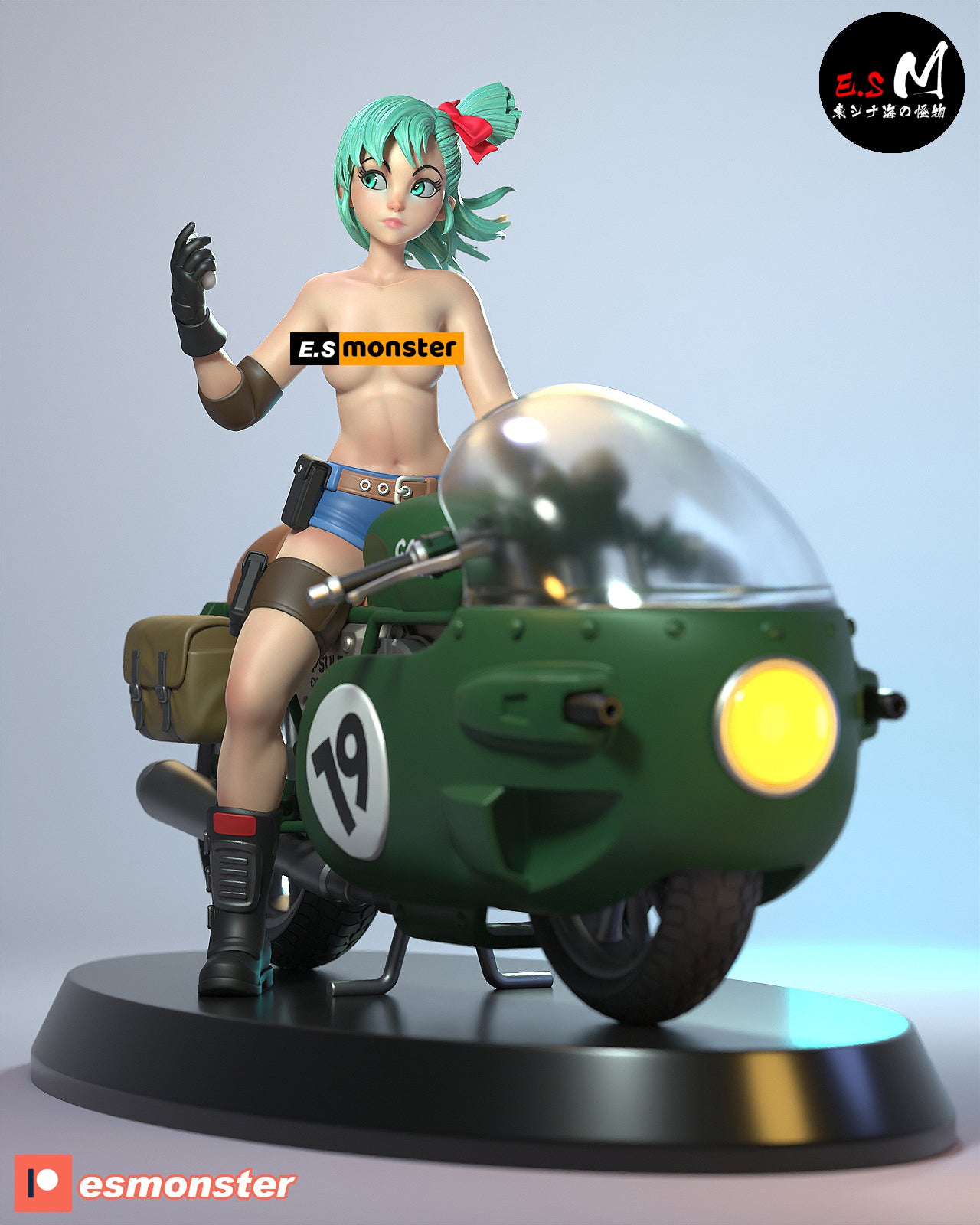 Brilliant Scientist with Bike Pinup 3D Resin Model