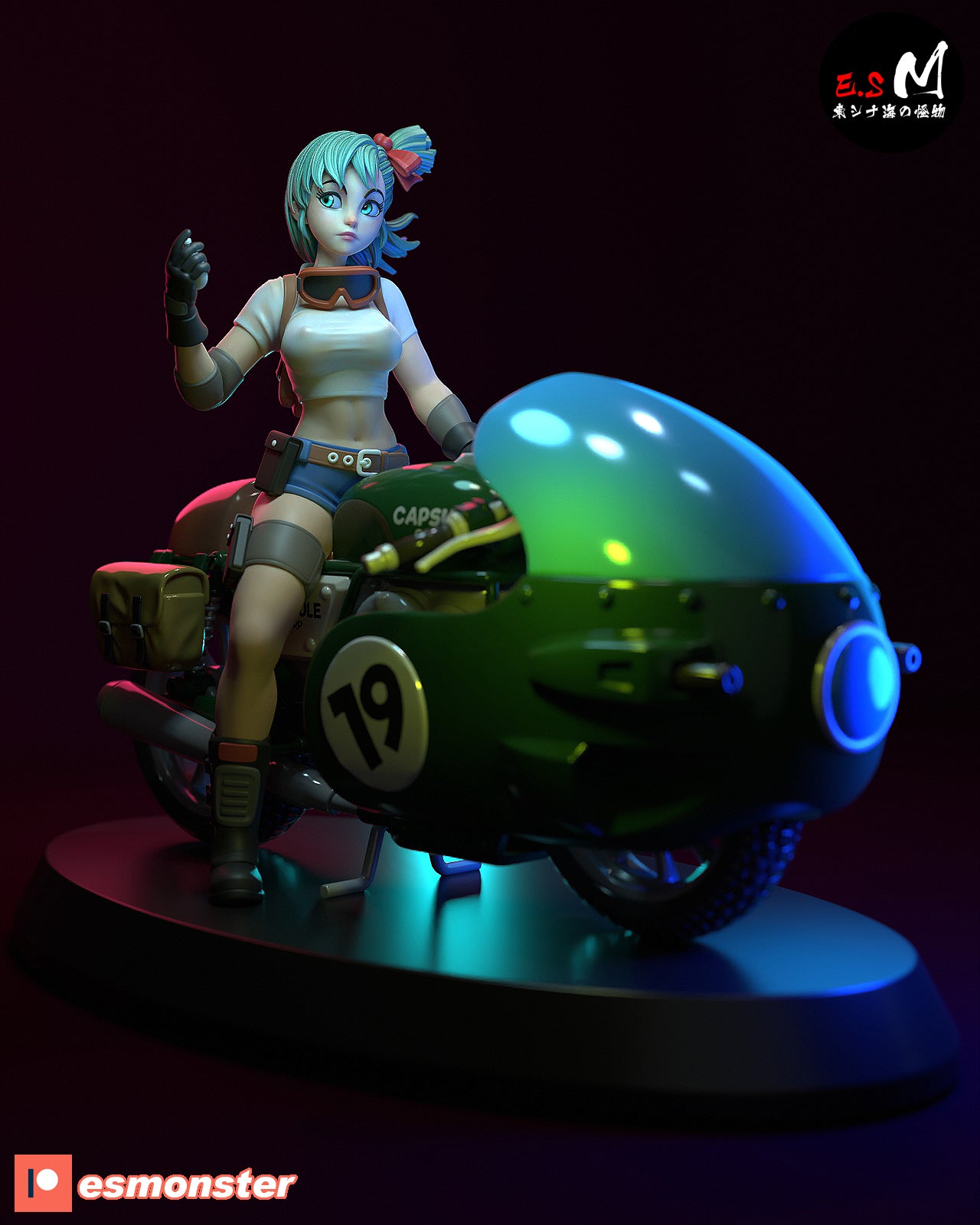 Brilliant Scientist with Bike Pinup 3D Resin Model